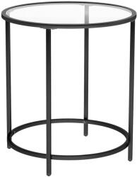 VASAGLE Kis dohányzóasztal, üvegasztal 50 x 55 cm, fekete (LGT020B01) - vasbutor