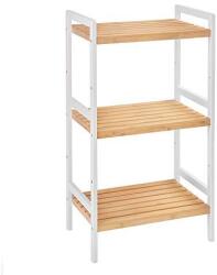 SONGMICS 3 szintes bambusz tároló állvány, 45 x 31, 5 x 80 cm, natúr és fehér (BCB73Y)