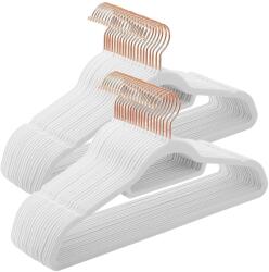 SONGMICS Bársony vállfa, csúszásmentes ruhaakasztó 50 darab, fehér-rosegold (CRF021W02)