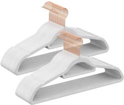SONGMICS Bársony vállfák, 30 db-os ruhaakasztó készlet, fehér (CRF021W01)