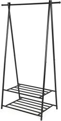SONGMICS Ruhaállvány, fém kabáttartó, szobainas tároló polccal, fekete (HSR05BV1)