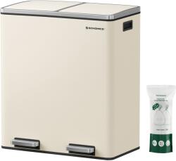 SONGMICS dupla szemetes, 2x30l, krémszínű (LTB060AB01) - vasbutor