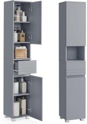 VASAGLE Magas fürdőszobai szekrény 30×30×170 cm, misztikus szürke színben (BBC560P36V1)