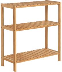 SONGMICS Bambusz fürdőszoba polc, tároló polc 60 x 26 x 66 cm, natúr (BCB33Y) - vasbutor