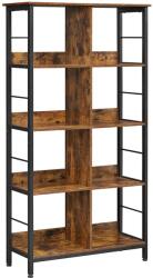 VASAGLE 4 szintes könyvespolc, könyvespolc, 80 x 33 x 149 cm, rusztikus barna-fekete (LLS105B01)