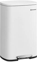 SONGMICS Konyhai pedálos kuka, 50l szemetes kuka puha záródással, fehér (LTB101W01) - vasbutor