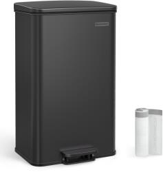 SONGMICS Konyhai szemetes 40l, nagy pedálos kuka fedéllel, 15 szemeteszsák mellékelve, fekete (LTB540B4002)