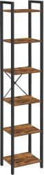 VASAGLE Nyitott könyvespolc, 40 x 187, 5 x 30 cm, rusztikus barna és fekete (LLS101B01) - vasbutor