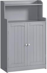 VASAGLE Fürdőszobai szekrény, tároló egység 2 ajtóval, 2 állítható polccal, szürke (BBC770G02)