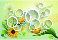 Blueback MAT Százszorszépek és körök tapéta, 350 x 200 cm (BBIMG4375)