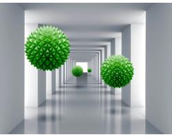 MÉDIA Öntapadó és mosható falfestmény Alagút zöld golyókkal, 350 x 200 cm (FOTOTAP5851)