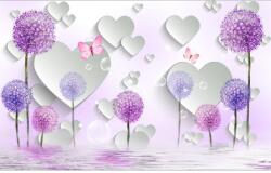 MÉDIA Öntapadó és mosható fali tapéta Szívek, pillangók, pitypangok, 300 x 250 cm (FOTOTAP6040)