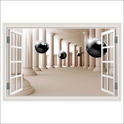 MÉDIA Öntapadó és mosható falfestmény Ablakoszlopok és golyók, absztrakt, 300 x 200 cm (FOTOTAP15825)