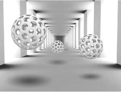 MÉDIA Öntapadó és mosható falfestmény Alagút fehér golyókkal3, 250 x 200 cm (FOTOTAP9542)