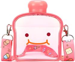 Teno Teno® Kids kulacs, pirítós alakú, BPA-mentes, szivárgásmentes, könnyen tisztítható, állítható pánttal, gyerekeknek, 380 ml, rózsaszín (TENO1714)