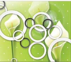 MÉDIA Öntapadó és mosható falfestmény Út és fekete-fehér körök, 350 x 200 cm (FOTOTAP5884)