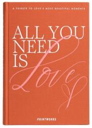 Printworks fotóalbum, All You Need Is Love, 19, 5 x 27 cm, elegáns könyvszerű borító, 80 db 10 x 15 cm-es fényképhez, 40 oldal, ideális ajándék, narancssárga (PW00767)