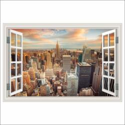 Media Öntapadó és mosható falfestmény Window Sunset over New York City, 300 x 200 cm (FOTOTAP15808)