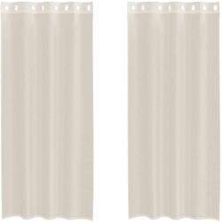 vidaXL 2 db krémszínű fátyolfüggönyök rojtokkal 140x245 cm 4102074 (4102074)
