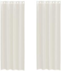 vidaXL 2 db krémszínű fátyolfüggönyök rojtokkal 140x300 cm 4102076 (4102076)