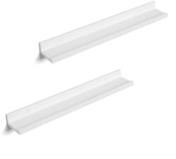 SONGMICS Lebegő Fali Polc 2 db-os Szett MDF Fehér Magasfényű (EUZ-LWS60WTV2)