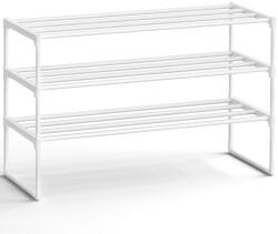 SONGMICS 3 szintes cipőtartó állvány fém gyöngyház fehér (EUZ-LSA303W03)