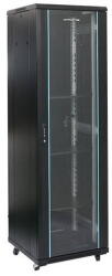 Dateup Rack Dateup 42U 800x800, montare pe podea, usa din sticla, panouri laterale detasabile si securizate, dezasamblat, culoare negru RAL 9004, DATEUP (MS2.8842.9001)