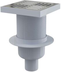 Alcadrain Vízelvezető csatornák - Padlólefolyó, egyenes 15x15 cm, átmérő 5 cm, vízszagzáró, rozsdamentes acél/műanyag APV6411 (APV6411)