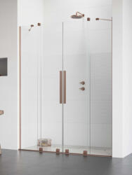 Radaway Furo Brushed Copper DWD szálcsiszolt réz zuhanyajtó 130 átlátszó