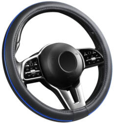 Autolife Bőrhatású Kormányvédő 38cm / Kék betétes (00795) - olaj