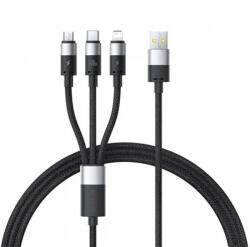 Baseus Cablu incarcare Baseus StarSpeed 3in1 USB-A - Lightning / microUSB / USB-C, 100W, 1.5m (Negru)