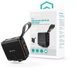 DEVIA Global 45W PD+QC hálózati gyorstöltő utazó adapter (CN/JP/US/EU/UK/AU) fekete (ST130814)