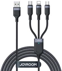 JOYROOM Cablu incarcare Joyroom S-A18 3in1, USB-A - Lightning / microUSB / USB-C, 20W, 1.2m (Negru)