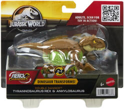 Mattel Fierce Changers Double Danger Dinozaur Transformabil Tyrannosaurus Rex Si Ankylosaurus Maro (MTHLP05_HLP06) Figurina