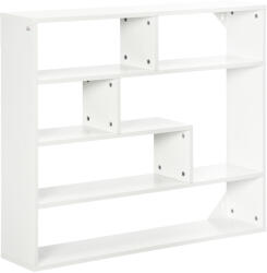 Homcom Modern fali könyvespolc 4 szintes, helytakarékos fa polc nappaliba és irodába, 94x19, 5x80 cm, fehér