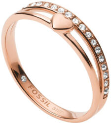 Fossil Inel romantic de bronz cu cristale JF03460791 52 mm