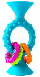 Fat Brain Toys Fat Brain Toys: Rágható csörgő karikákkal - Türkiz (201531)