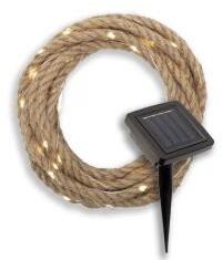 Somogyi Elektronic napelemes fényfüzér kötélen, 52 db melegfehér LED, 5 m (MXROPE) (MXROPE)