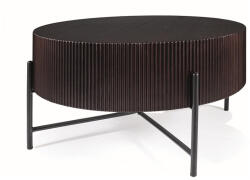 Signal Tuca Kerek Diófa MDF Dohányzóasztal Fekete Fémlábakkal