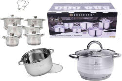  Edénykészlet Inox Edenberg 12 Részes (6 Edény + 6 Fedő) EB-3999