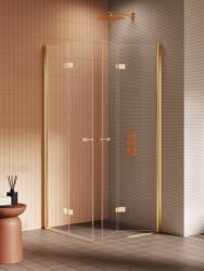 NEW TRENDY New Soleo Gold Brushed cabină de duș 90x80 cm dreptunghiular auriu periat/sticlă transparentă K-4306 (K4306)