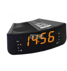 Somogyi Elektronic LTCR 02 digitális, LED ébresztőóra rádióval, borostyán sárga kijelző, 10 állomás memória, ébresztés, hálózati tápellátás - webmuszaki
