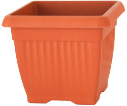 Prosperplast Műanyag virágcserép, Prosperplast Terra, terrakotta, 37 x 37 cm, magasság: 30 cm, bordázott, 25, 2 l, négyzetes (TC255159)