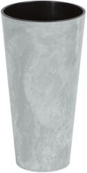 Prosperplast Műanyag virágcserép, Prosperplast Tubus Slim Beton, világosszürke, átmérő: 25 cm, magasság: 47, 6 cm, betéttel, 7, 5 / 15, 5 l, betonhatású, kerek (TC255509)