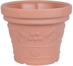 Prosperplast Műanyag virágcserép, Prosperplast Decora, terrakotta, átmérő: 57 cm, magasság: 45, 5 cm, virág minta, 65 l, kerek (TC255581)