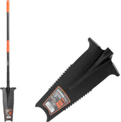 Strend Pro Ásó, Strend Pro Garden MW1-4ML, keskeny fej, fekete, acél fej, fogazott él, csatornázó (TC211267)