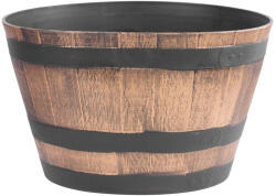 Strend Pro Műanyag virágcserép, Strend Pro Garden Woodeff, arany/barna, átmérő: 52 cm, magasság: 32 cm, hordó formájú, 45 l, fahatású, kerek (TC256942)