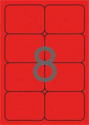 APLI Etikett, 99, 1x67, 7 mm, színes, kerekített sarkú, neon piros, 160 etikett/csomag (02876)