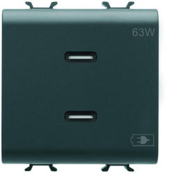 Gewiss Priza USB tip C dubla 2M PD 63W Gewiss Chorus negru GW12417 (GW12417)