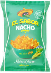 El Sabor big nacho chips gluténmentes natúr 0% hozzáadott só nélkül 100 g